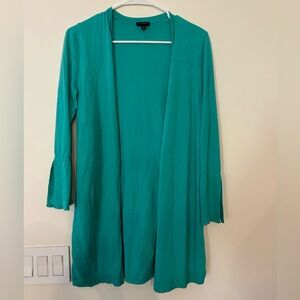 Talbots Women’s Teal Bell Sleeve Cardigan. Size Small. NWOT
